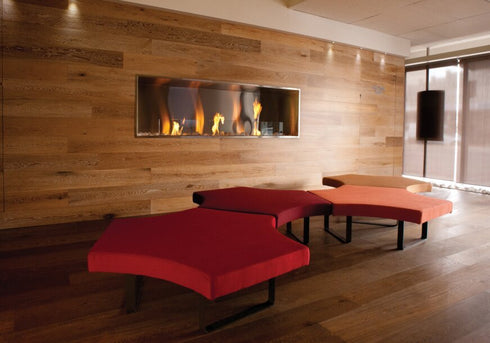 Ecosmart Fire Flex 68SS Single Sided Fireplace Insert - Black Finish / Stainless Steel Burner - ESF.FX.68SS